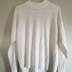 Cream, lightweight mockneck sweater
